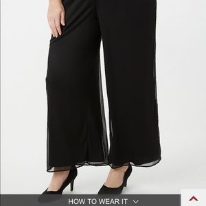 Wide leg mesh palazzo pants